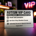 Stainless Steel Autism VIP Card Solo