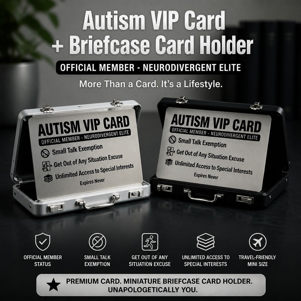 Stainless Steel Autism VIP Card + Mini Briefcase Cardholder