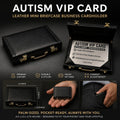 Stainless Steel Autism Card + Vintage Mini Briefcase Cardholder