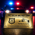 Stainless Steel Get Out of Jail Free Card Brass finish