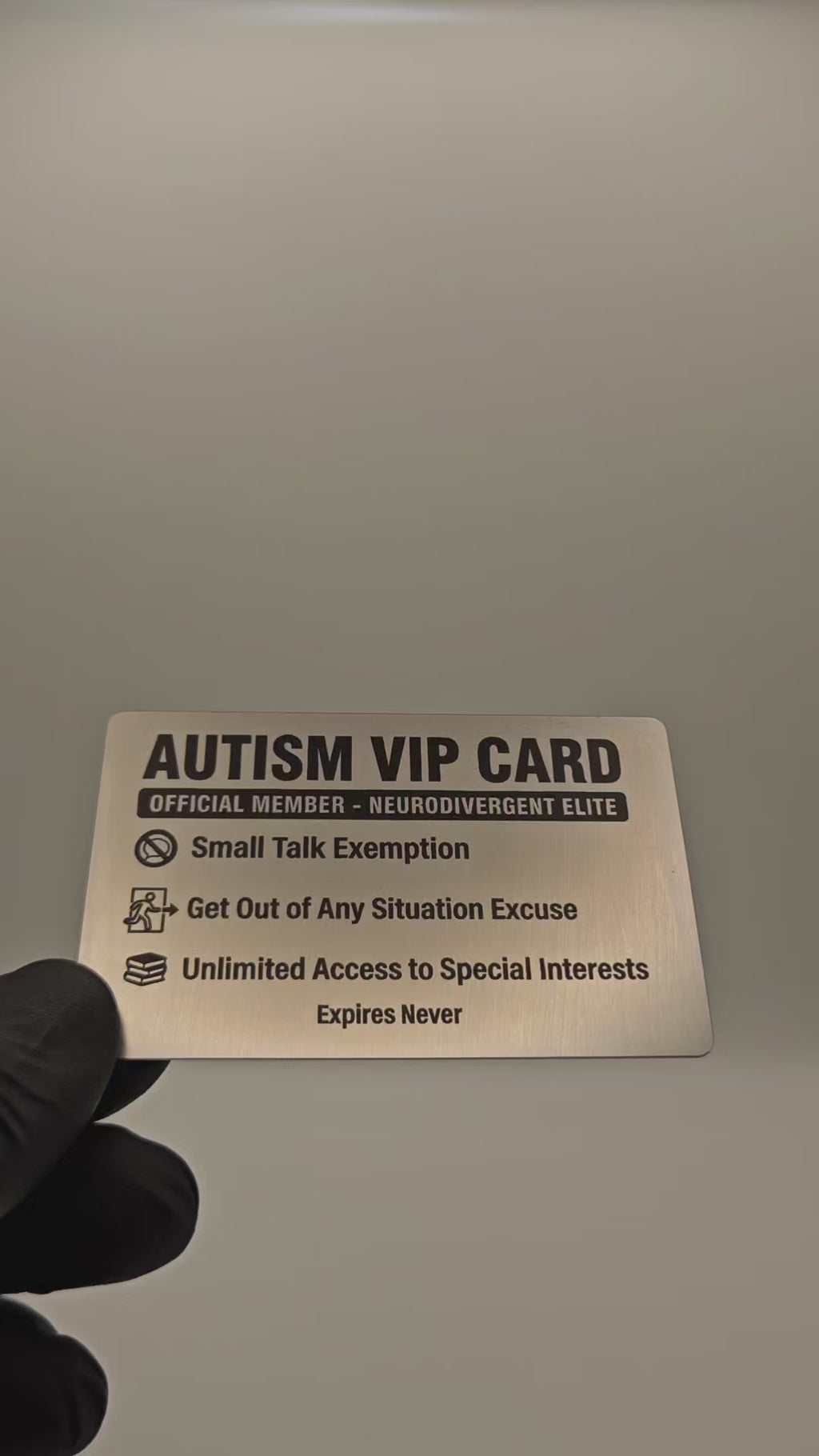 Stainless Steel Autism VIP Card Solo